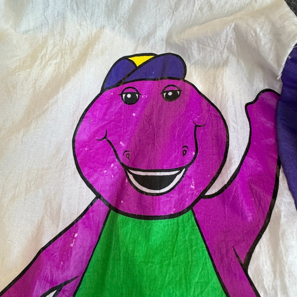 Vintage 1993 Barney the Dinosaur Windbreaker Jacket Mighty-Mac Kids 2T 90s TV - Picture 4 of 16